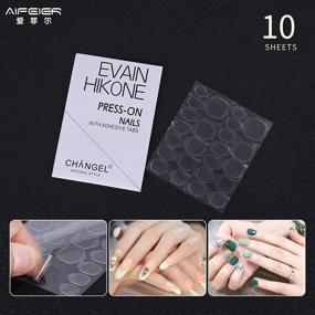 img 3 attached to 💅 AIERFEI 240 pcs (10 Sheets) Double-Sided Adhesive Nail Stickers: Thin, Breathable & Waterproof Glue Tabs