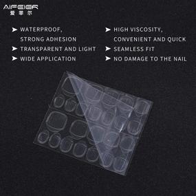 img 2 attached to 💅 AIERFEI 240 pcs (10 Sheets) Double-Sided Adhesive Nail Stickers: Thin, Breathable & Waterproof Glue Tabs