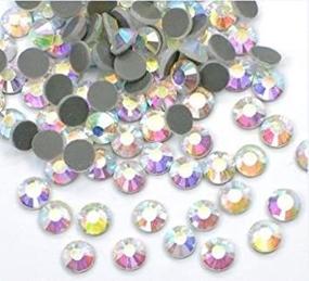 img 3 attached to 💎 Czech Quality Crystal Hotfix Rhinestone Round Diamond Gems Rhinestones Rainbow Flat Back Glass Crystal 6mm/30ss for Crafts Decoration - 2 gross (288 Pcs)