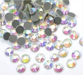 img 2 attached to 💎 Czech Quality Crystal Hotfix Rhinestone Round Diamond Gems Rhinestones Rainbow Flat Back Glass Crystal 6mm/30ss for Crafts Decoration - 2 gross (288 Pcs)