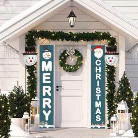 img 3 attached to FUNPENY Snowman Christmas Porch Light Covers - Enhance Your Holiday Decor with these Festive Outdoor Light Covers for Porch Lights, Garage Lights, and Large Light Fixtures