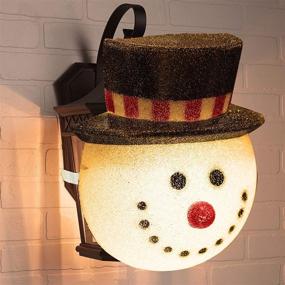 img 4 attached to FUNPENY Snowman Christmas Porch Light Covers - Enhance Your Holiday Decor with these Festive Outdoor Light Covers for Porch Lights, Garage Lights, and Large Light Fixtures