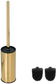 img 4 attached to 🚽 SUNTAI Stainless Steel 304 Bathroom Accessory - Round Toilet Brush Holder, Standing Design, Gold Finish