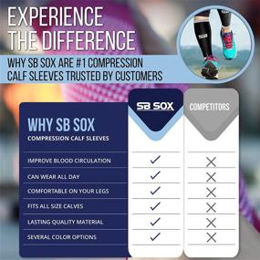 img 2 attached to 🧦 SB SOX Compression Calf Sleeves (20-30mmHg) for Men & Women - Ideal Alternative to Compression Socks - Running, Shin Splint, Medical, Travel, Nursing, Cycling, Leg Pain Relief - Solid Black, Medium