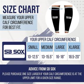 img 1 attached to 🧦 SB SOX Compression Calf Sleeves (20-30mmHg) for Men & Women - Ideal Alternative to Compression Socks - Running, Shin Splint, Medical, Travel, Nursing, Cycling, Leg Pain Relief - Solid Black, Medium