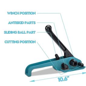 img 3 attached to 🔵 Enhanced Manual Packing Tools Kit: Heavy Duty Poly Strapping Tensioner Sealer & Cutter for 1/2"-3/4" Width Polyester Polyproplyn Strap - Lake Blue