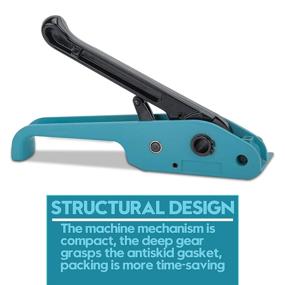 img 1 attached to 🔵 Enhanced Manual Packing Tools Kit: Heavy Duty Poly Strapping Tensioner Sealer & Cutter for 1/2"-3/4" Width Polyester Polyproplyn Strap - Lake Blue