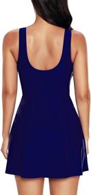 img 1 attached to 👙 SWSMCLT Women's One Piece Swimdress Skirted Swimsuit with Long Torso and Tummy Control - Enhancing Bathing Suit