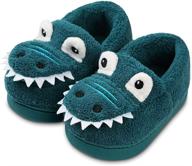 adorable toddler dinosaur slippers: 🦕 comfortable indoor shoes for boys at slippers logo