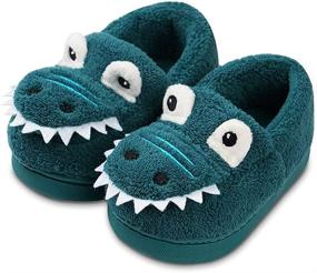 img 4 attached to Adorable Toddler Dinosaur Slippers: 🦕 Comfortable Indoor Shoes for Boys at Slippers