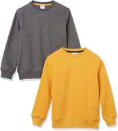 boys' fleece crew-neck sweatshirts by amazon essentials logo