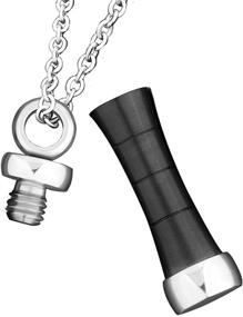 img 2 attached to 🔒 Q&amp;Locket Black Cylinder Urn Necklaces for Ashes - Elegant Cremation Jewelry to Treasure Memories