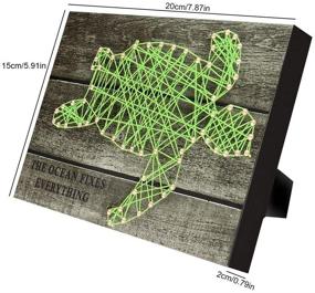 img 1 attached to 🐢 Oceanic Turtle DIY Nail String Art Kit for Adults | Unique 3D Drawing Nails Winding Lines Painting | Arts and Crafts Kit | 5.9x17.8x0.79 inches - Set of 10