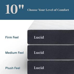 img 1 attached to 🛏️ LUCID 10 Inch Memory Foam Plush Feel Twin XL Mattress with Gel Infusion, Hypoallergenic Bamboo Charcoal, and Breathable Cover - Conventional Bed Design