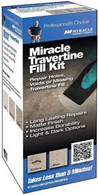 img 1 attached to Revive and Restore with The Miracle Travertine/Limestone Chip & Crack Fill Repair Kit - Custom Color Options, 8oz Dark and 8oz Light Filler