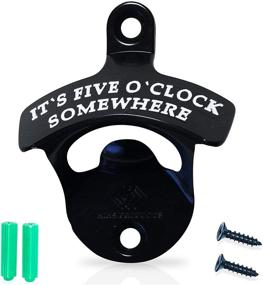 img 4 attached to KiKS Bottle Opener Wall Mounted - Unique Black Beer Opener for Man Cave and Home Bar Decor - Perfect Gift Idea for Men - Includes Mounting Kit and Gift Box