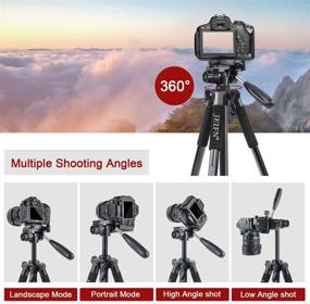 img 2 attached to JEIFN Q111 Lightweight Travel Camera Tripod with Phone Clip for Vlog and Video – Aluminum Tripod for DSLR SLR Canon Nikon Sony Laser Level and Spotting Scope (Black)