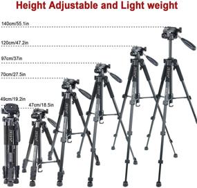 img 3 attached to JEIFN Q111 Lightweight Travel Camera Tripod with Phone Clip for Vlog and Video – Aluminum Tripod for DSLR SLR Canon Nikon Sony Laser Level and Spotting Scope (Black)