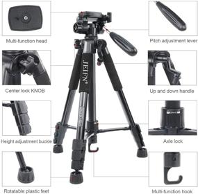 img 1 attached to JEIFN Q111 Lightweight Travel Camera Tripod with Phone Clip for Vlog and Video – Aluminum Tripod for DSLR SLR Canon Nikon Sony Laser Level and Spotting Scope (Black)