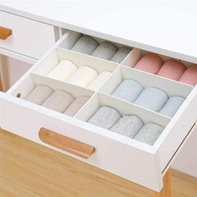 img 4 attached to 🗄️ Poeland Plastic Drawer Divider Organizer - DIY Grid Design for Home Closet Organization, Tidying Stationery & Makeup