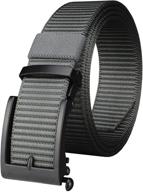 versatile and durable bullko nylon adjustable automatic ratchet belt for men's accessories logo