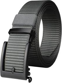 img 4 attached to Versatile and Durable Bullko Nylon Adjustable Automatic Ratchet Belt for Men's Accessories