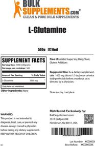 img 3 attached to BulkSupplements L Glutamine Powder 500 Grams