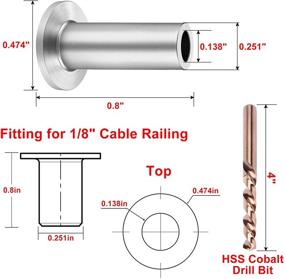 img 2 attached to 🔧 CKE 80 Pack T316 Stainless Steel Protector Sleeves for DIY Balustrade Cable Railing - Marine Grade Quality with Free Drill Bit