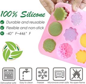 img 1 attached to Ocmoiy Silicone Wax Mold for Candle Making - 4 Pack Flower Wax Melt Molds with 12 Cavities - Rose, Jasmine, Vanilla, Magnolia Shapes