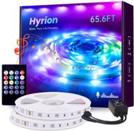 hyrion 5050 music sync led light strip with ir remote, 65.6ft rgb color changing 🌈 led strip lights for bedroom, living room, kitchen, party, home decor (ir remote + 32.8ft x 2) логотип