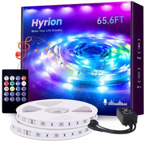 img 4 attached to Hyrion 5050 Music Sync LED Light Strip with IR Remote, 65.6ft RGB Color Changing 🌈 LED Strip Lights for Bedroom, Living Room, Kitchen, Party, Home Decor (IR Remote + 32.8ft x 2)