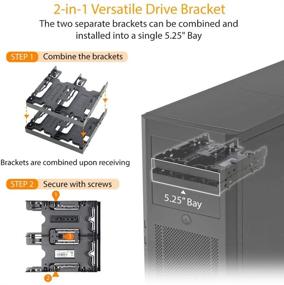 img 3 attached to Flex-FIT Quattro MB344SP: Tool-Less Dual 2X 2.5” HDD/SSD Mounting Bracket (4 Bays) for External 5.25” Bay by ICY DOCK