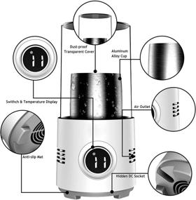 img 1 attached to 🥤 YJHome Smart Cup Cooler Кофеварка-подогреватель Кружка Настольный мини-холодильник Электрический портативный охладитель и подогреватель напитков США, вилка для офисного стола Кофе, пиво, молоко, кола, вода, вино, напитки