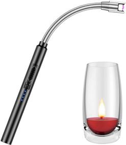img 4 attached to VICHYIE Electric Lighter Long with Multi-Protect Safety Systems & Flexible Neck & LED Battery Display - Rechargeable Candle Lighter for Scented Candle Camping Cooking BBQs Fireworks (Black)