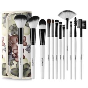 img 3 attached to UNIMEIX Makeup Brush Premium 12-Piece Set - Foundation Powder Contour Concealer Blending Eyeshadow Professional Brush Set with Floral Case