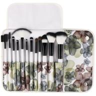 unimeix makeup brush premium 12-piece set - foundation powder contour concealer blending eyeshadow professional brush set with floral case logo