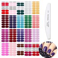 💅 wokoto 20 pcs solid fingernail nail polish wraps stirips with 1 nail file kit: mix of color, glitter, and solid shades - easy application gel nail sticker strips kit for women logo