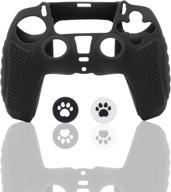 enhance gaming experience with ps5 controller grip 🎮 cover, black skin, silicone case & thumb grips set logo