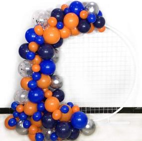 img 4 attached to 🎈 207-Piece Joy Party Outer Space Balloons Pack - Metallic Silver Navy Orange Blue Latex Balloons for Baby Shower Birthday Party Supplies