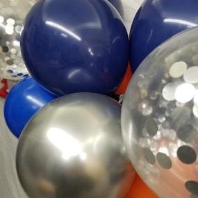 img 2 attached to 🎈 207-Piece Joy Party Outer Space Balloons Pack - Metallic Silver Navy Orange Blue Latex Balloons for Baby Shower Birthday Party Supplies