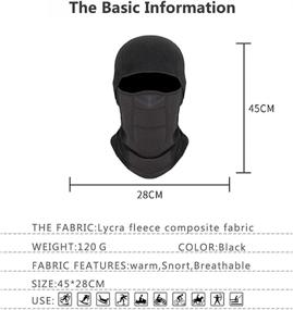 img 3 attached to 🏔️ Black Windproof Balaclava Face Ski Mask – Ideal Winter Hat for Skiing, Motorcycle, Bicycle, and Climbing – Outdoors Helmet Liner Mask