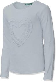 img 3 attached to Adorable Girls Ruffled Heart Sleeve Shirts: Perfect Tops, Tees & Blouses for Girls' Clothing