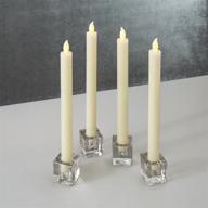 🕯️ 10 inch led flameless taper candles - battery operated, ivory wax, flickering warm white light - set of 4 with remote control and timer логотип