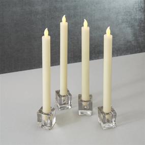 img 4 attached to 🕯️ 10 Inch LED Flameless Taper Candles - Battery Operated, Ivory Wax, Flickering Warm White Light - Set of 4 with Remote Control and Timer