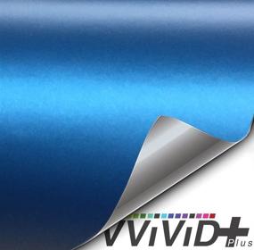 img 3 attached to 🚗 1ft x 5ft VViViD Satin Metallic Blue Vinyl Wrap Roll for Automotive Enhancement