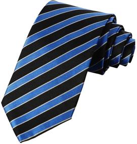 img 4 attached to KissTies Mens Striped Necktie Black Men's Accessories for Ties, Cummerbunds & Pocket Squares