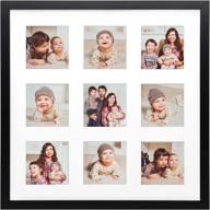 🖼️ golden state art, instagram square photo wood frames collection, 16x16-inch frames for 9 4x4-inch pictures with real glass, black logo