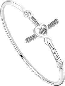 img 4 attached to 🕊️ WUSUANED Infinity Love Heart God Cross Bracelet: A Meaningful Christian Gift for Women and Girls