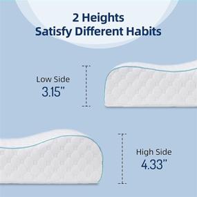 img 3 attached to 🌙 HomyLink Contour Memory Foam Pillow – Cervical Orthopedic Deep Sleep Neck Pillow for Side, Back, and Stomach Sleepers – Ergonomic Bed Support Pillow with Washable Zippered Cover