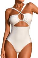 👙 ioiom women's front cross one piece swimsuit: sleek & slimming high waist tummy control bathing suit logo